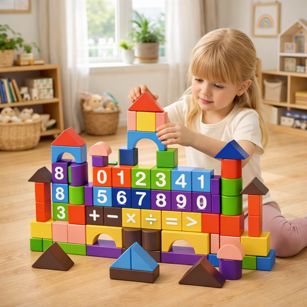 108-Piece Premium Solid Wood Learning Blocks